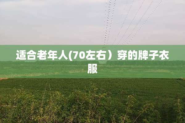 适合老年人(70左右）穿的牌子衣服