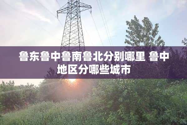 鲁东鲁中鲁南鲁北分别哪里 鲁中地区分哪些城市