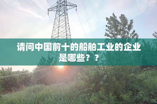 请问中国前十的船舶工业的企业是哪些？？