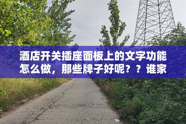 酒店开关插座面板上的文字功能怎么做，那些牌子好呢？？谁家用过 了解告诉一下 谢了