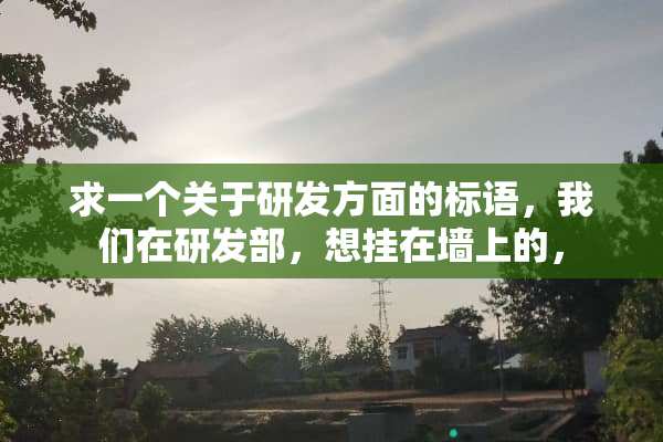 求一个关于研发方面的标语，我们在研发部，想挂在墙上的，