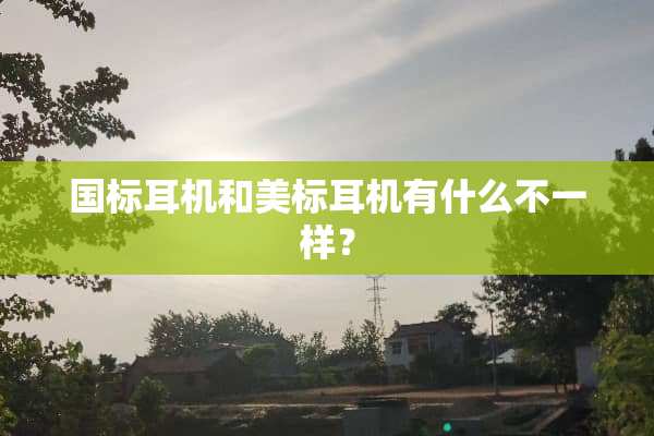 国标耳机和美标耳机有什么不一样？