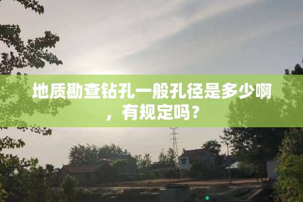 地质勘查钻孔一般孔径是多少啊，有规定吗？