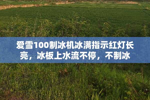 爱雪100制冰机冰满指示红灯长亮，冰板上水流不停，不制冰