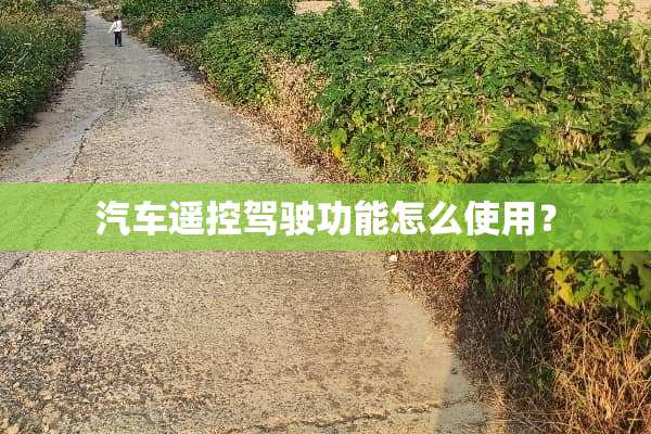 汽车遥控驾驶功能怎么使用？