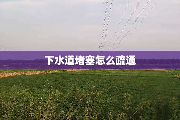 下水道堵塞怎么疏通