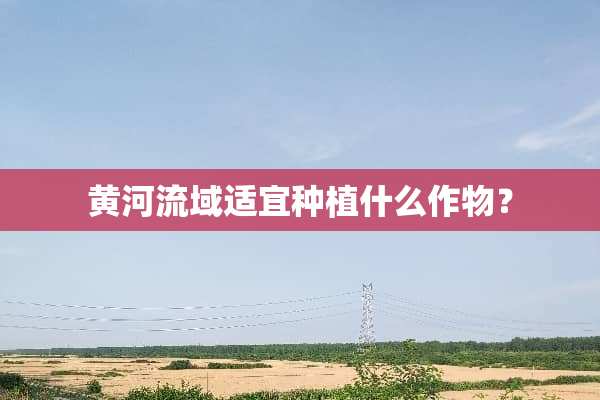 黄河流域适宜种植什么作物？