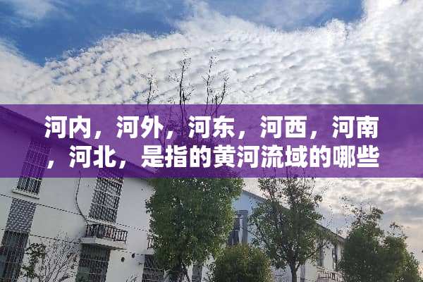 河内，河外，河东，河西，河南，河北，是指的黄河流域的哪些地区