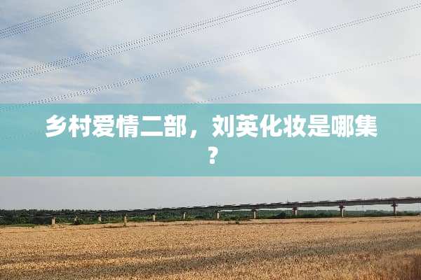 乡村爱情二部，刘英化妆是哪集？