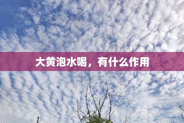 大黄泡水喝，有什么作用
