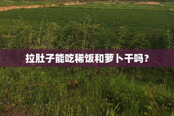 拉肚子能吃稀饭和萝卜干吗？