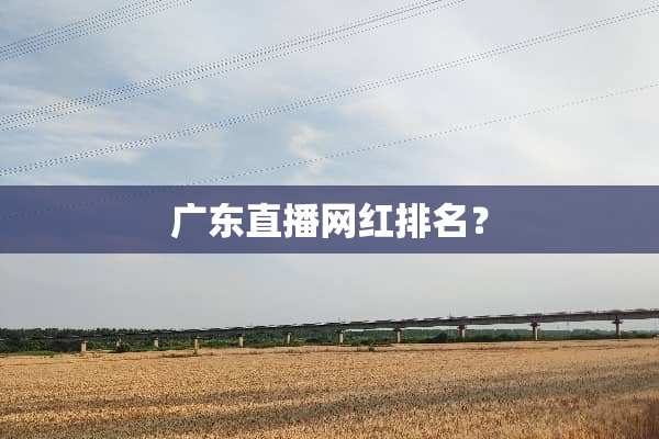 广东直播网红排名？