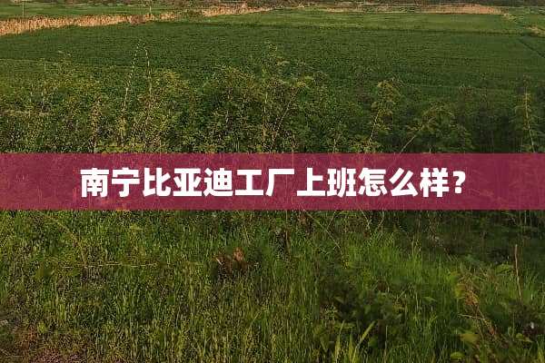 南宁比亚迪工厂上班怎么样？