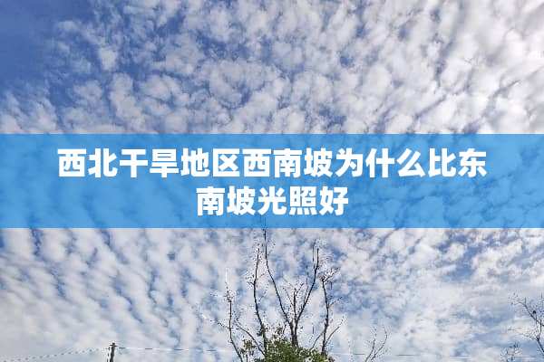 西北干旱地区西南坡为什么比东南坡光照好