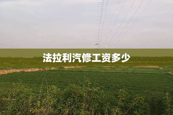 法拉利汽修工资多少