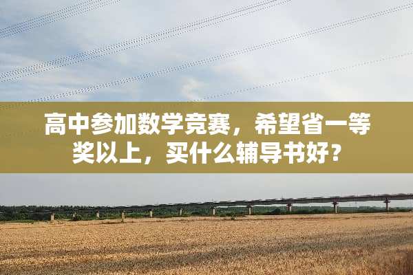 高中参加数学竞赛，希望省一等奖以上，买什么辅导书好？