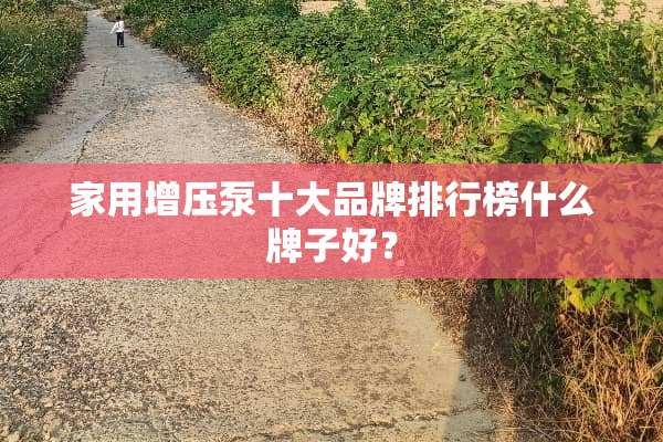 家用增压泵十大品牌排行榜什么牌子好？