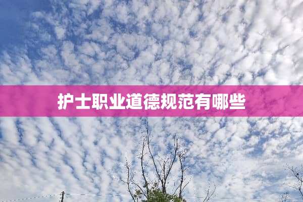 护士职业道德规范有哪些
