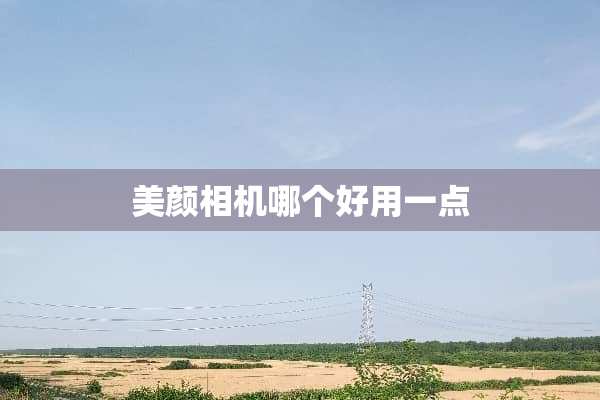 美颜相机哪个好用一点