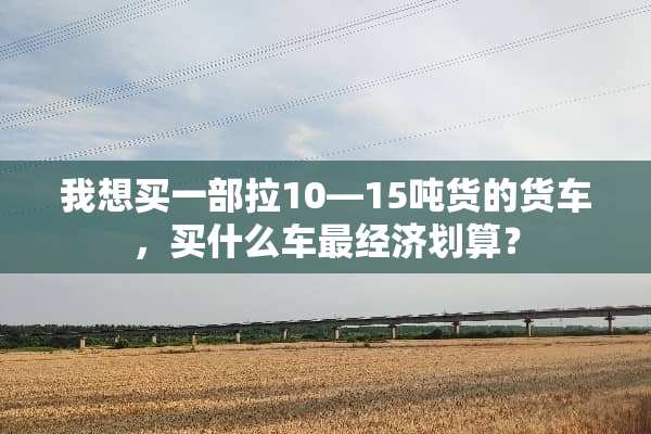 我想买一部拉10—15吨货的货车，买什么车最经济划算？