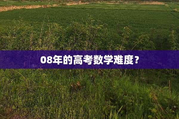 08年的高考数学难度？