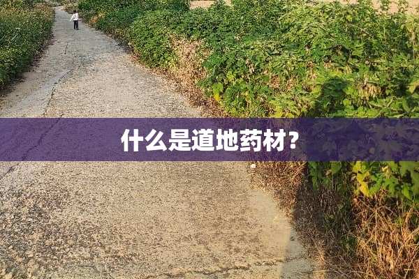 什么是道地药材？