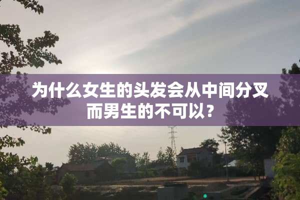 为什么女生的头发会从中间分叉而男生的不可以？