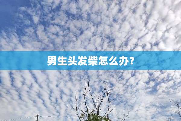 男生头发柴怎么办？