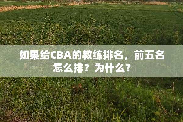 如果给CBA的教练排名，前五名怎么排？为什么？