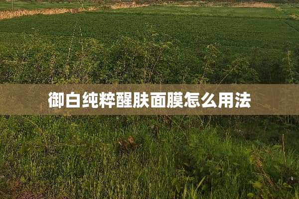 御白纯粹醒肤面膜怎么用法