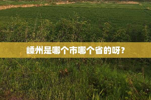 嵊州是哪个市哪个省的呀？