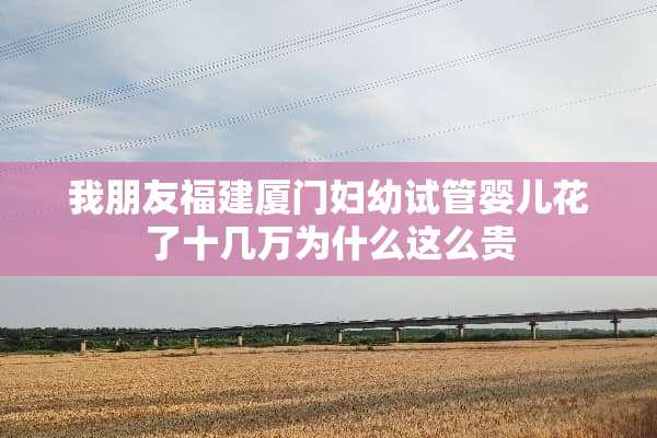 我朋友福建厦门妇幼试管婴儿花了十几万为什么这么贵