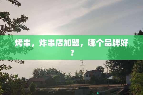 烤串，炸串店加盟，哪个品牌好？