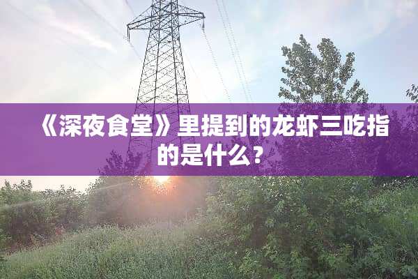 《深夜食堂》里提到的龙虾三吃指的是什么？