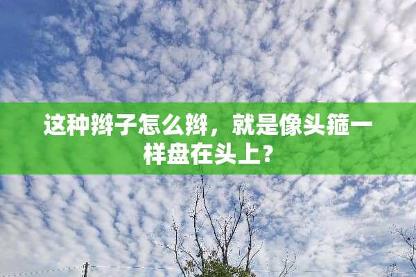 这种辫子怎么辫，就是像头箍一样盘在头上？