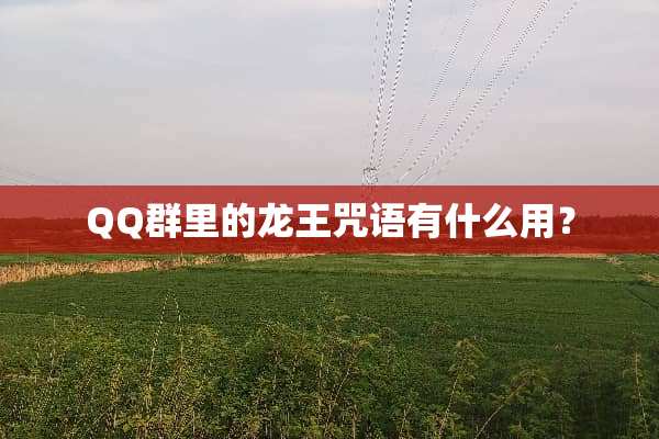 QQ群里的龙王咒语有什么用？