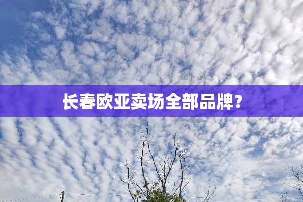长春欧亚卖场全部品牌？