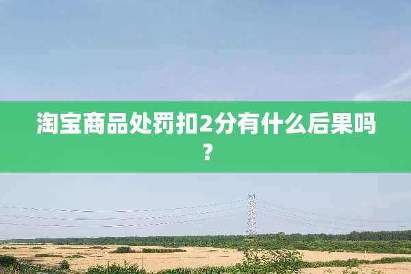 淘宝商品处罚扣2分有什么后果吗？