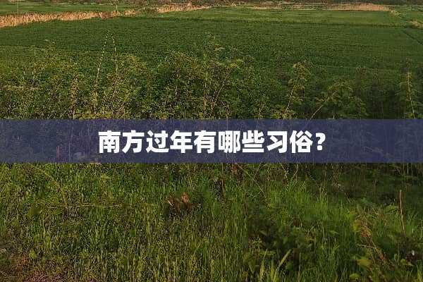 南方过年有哪些习俗？