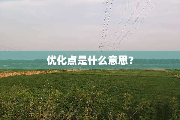 优化点是什么意思？