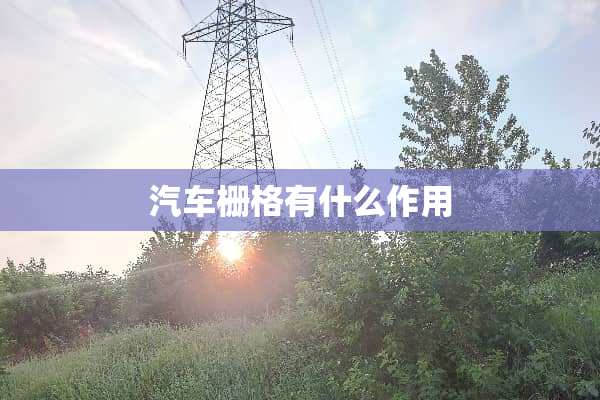 汽车栅格有什么作用