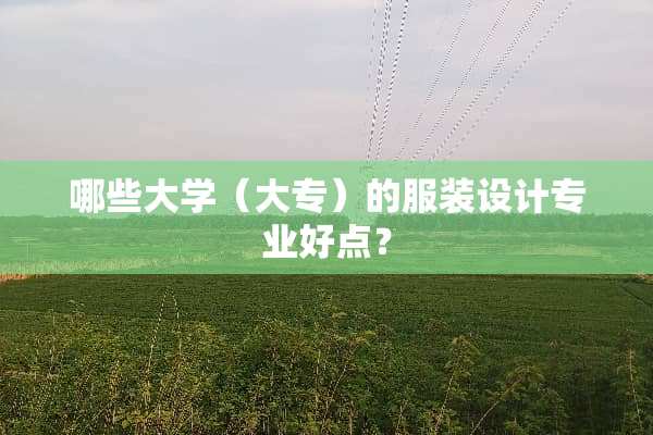 哪些大学（大专）的服装设计专业好点？
