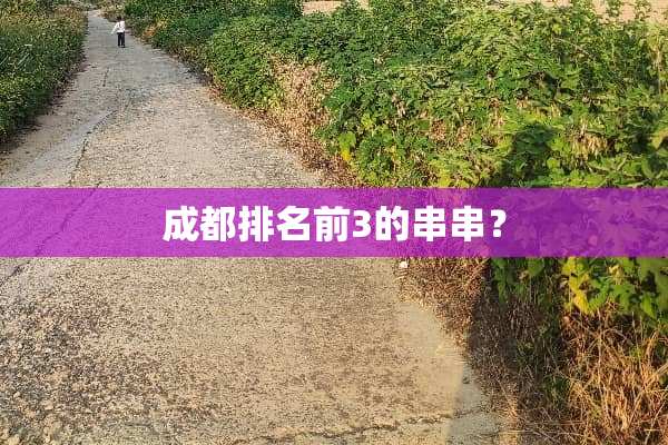 成都排名前3的串串？