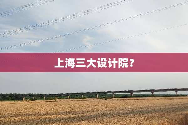 上海三大设计院？