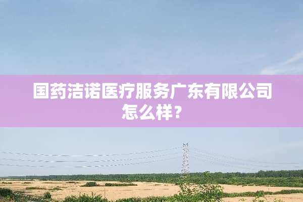 国药洁诺医疗服务广东有限公司怎么样？