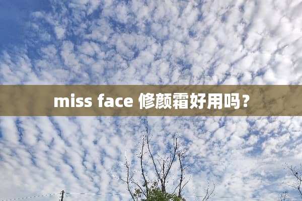 miss face 修颜霜好用吗？