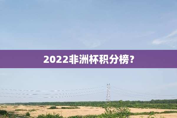 2022非洲杯积分榜？