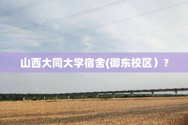山西大同大学宿舍(御东校区）？