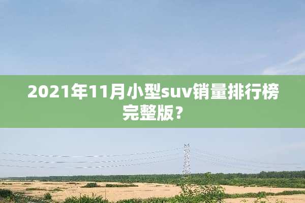 2021年11月小型suv销量排行榜完整版？