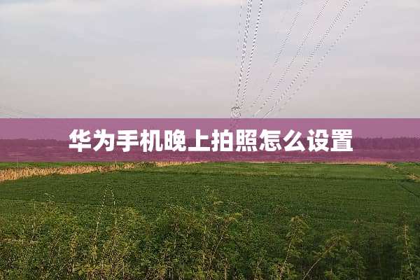 华为手机晚上拍照怎么设置
